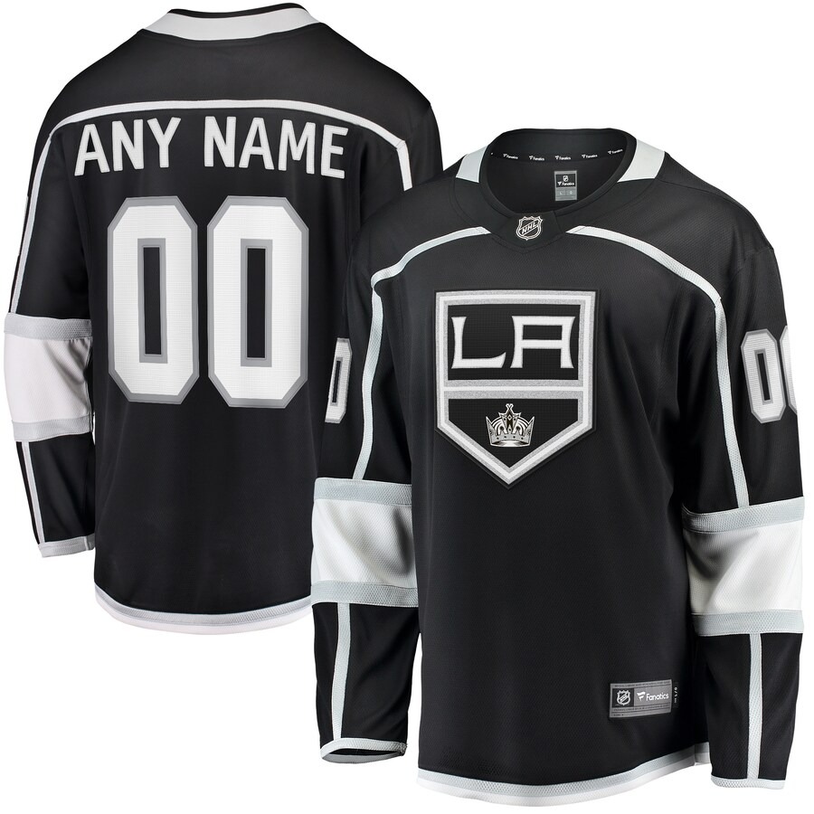 Men's Los Angeles Kings Fanatics Branded Black 2020/21 Home Breakaway Custom Jersey - U-jersey