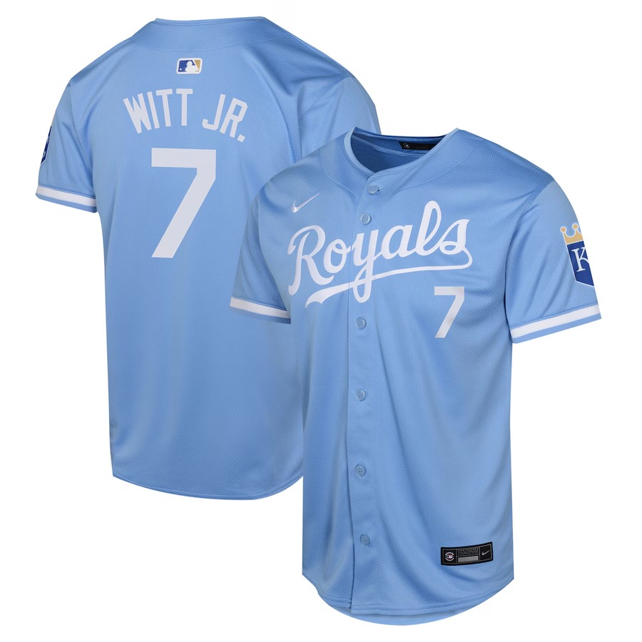 Youth Kansas City Royals Bobby Witt Nike Light Blue Alternate Limited Player Jersey - U-jersey