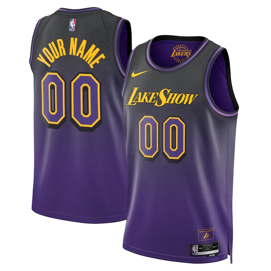 Unisex Los Angeles Lakers Nike Purple 2024/25 Custom Swingman Jersey - City Edition - U-jersey