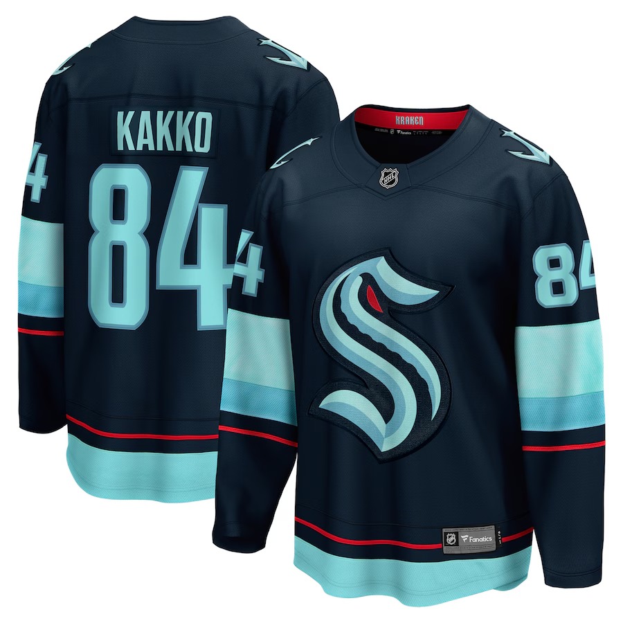 Men's Seattle Kraken Kaapo Kakko Fanatics Deep Sea Blue Home Breakaway Player Jersey - U-jersey