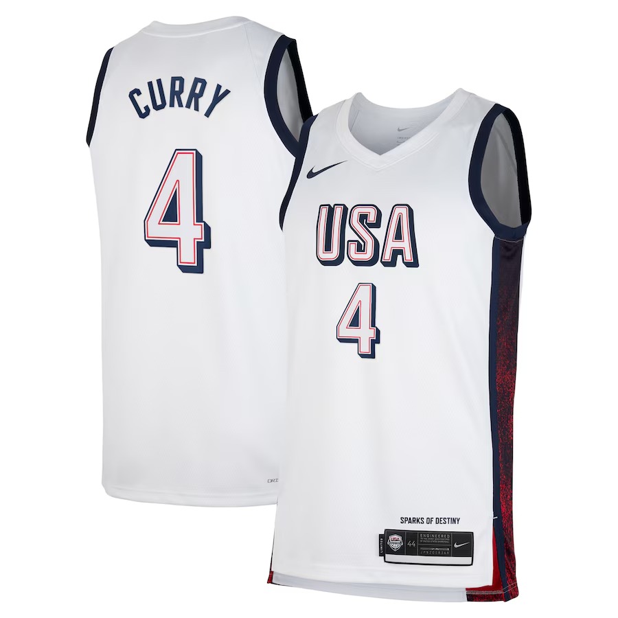 Unisex Men's USA Basketball Stephen Curry Nike White 2024 Swingman Player Jersey - U-jersey