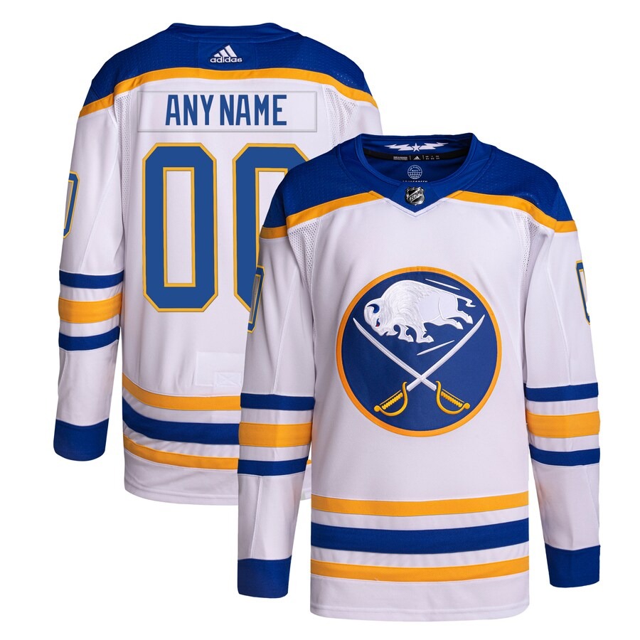 Men's Buffalo Sabres  adidas White Away Authentic Pro Primegreen Custom Jersey - U-jersey