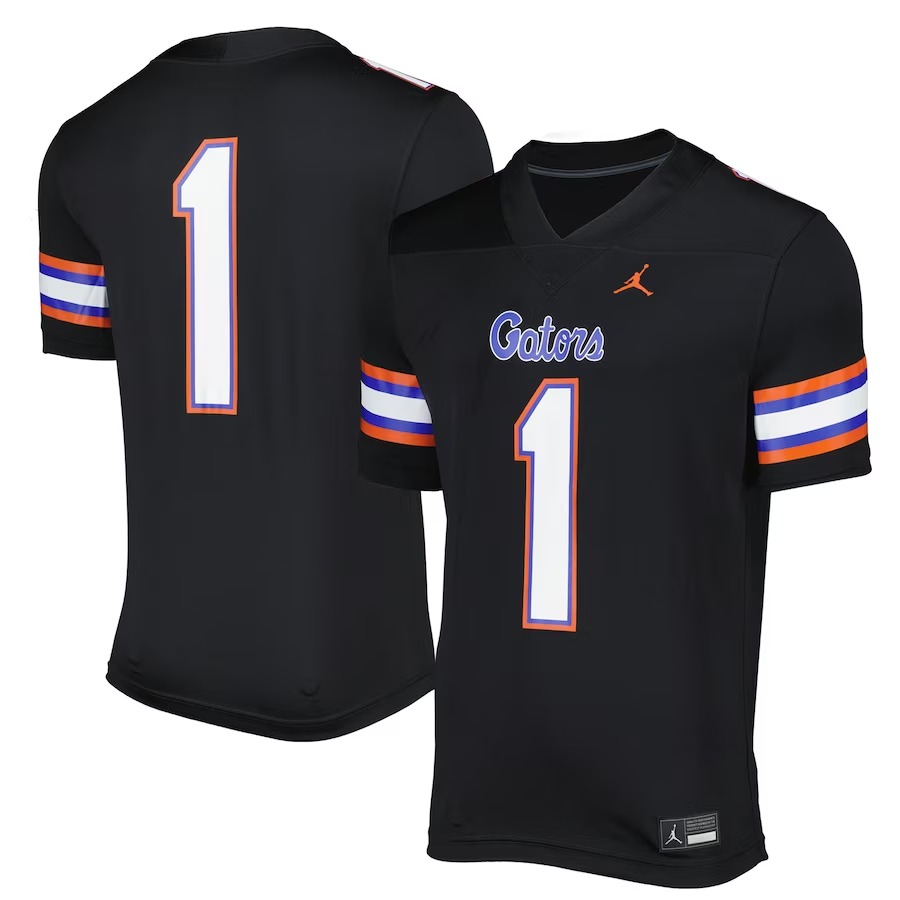 #1 Florida Gators Jordan Brand Alternate Game Jersey - Black - U-jersey