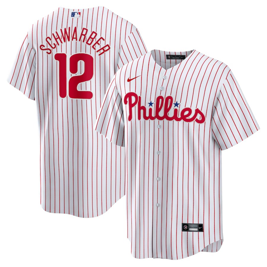 Men's Philadelphia Phillies Kyle Schwarber Nike White Replica Player Jersey - U-jersey