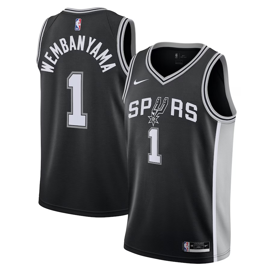 Youth San Antonio Spurs Victor Wembanyama Nike Black Swingman Jersey - Icon Edition - U-jersey