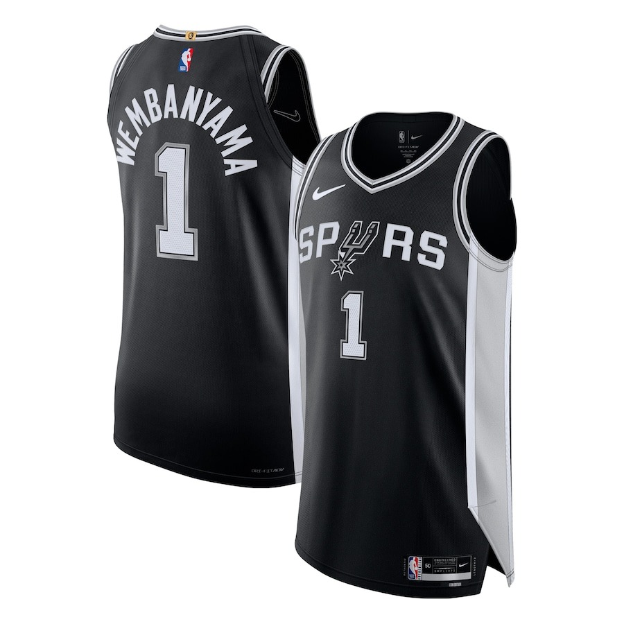 Men's San Antonio Spurs Victor Wembanyama Nike Black Authentic Jersey - Icon Edition - U-jersey