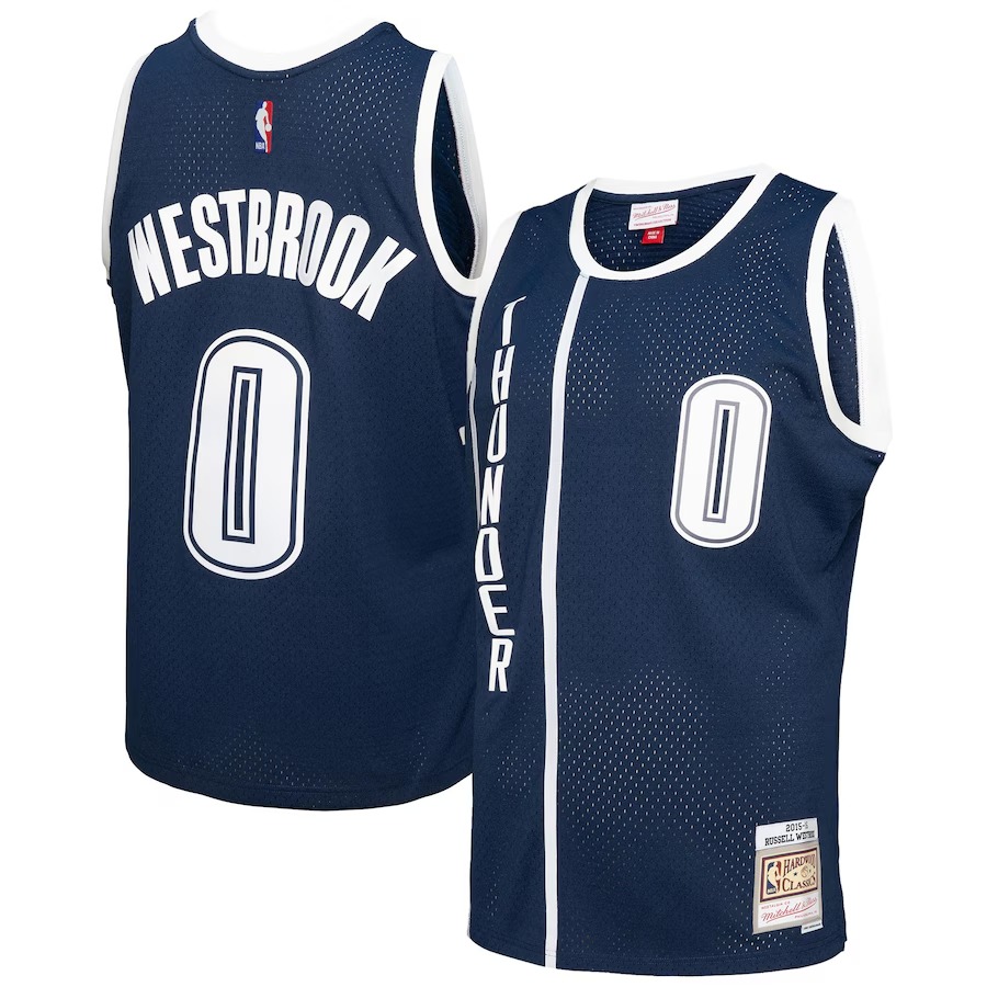 Men's Oklahoma City Thunder Russell Westbrook Mitchell & Ness Blue 2015/16 Swingman Jersey - U-jersey