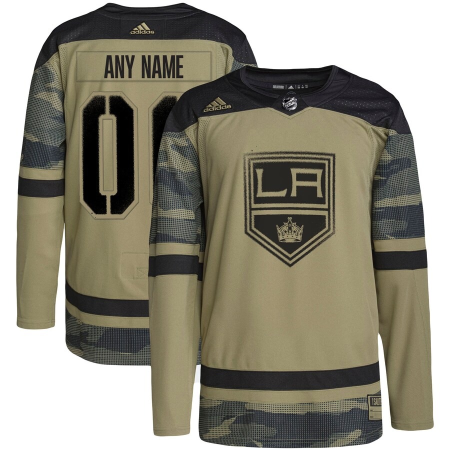 Men's Los Angeles Kings adidas Camo Military Appreciation Team Authentic Custom Practice Jersey - U-jersey