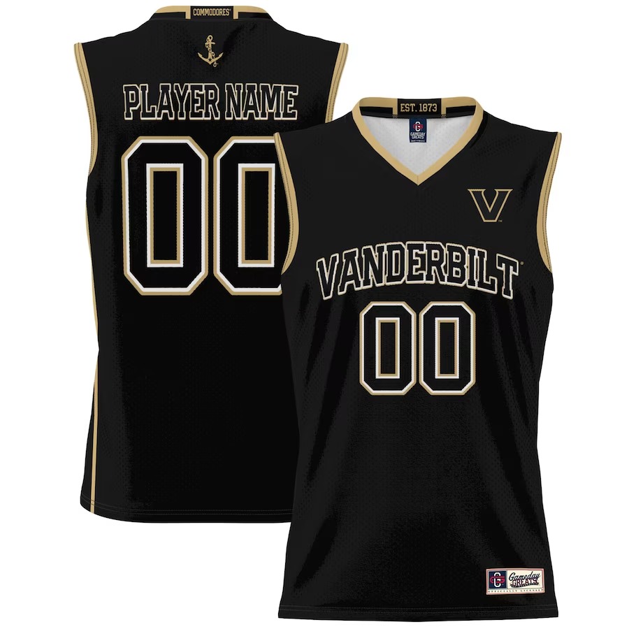 Vanderbilt Commodores GameDay Greats Youth NIL Pick-A-Player Basketball Jersey - Black - U-jersey