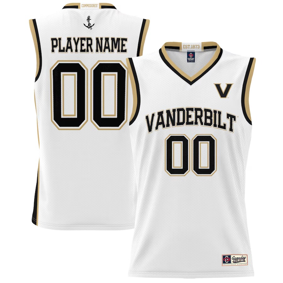 Vanderbilt Commodores GameDay Greats Unisex NIL Pick-A-Player Lightweight Women's Basketball Jersey - White - U-jersey