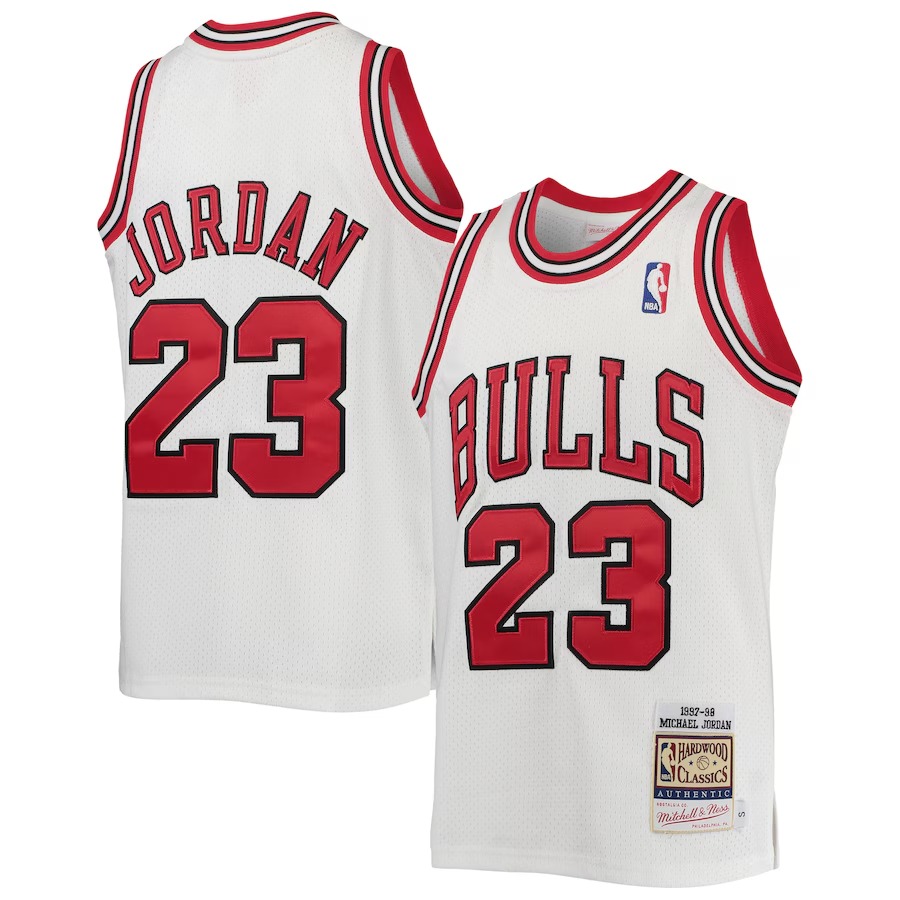 Youth Chicago Bulls Michael Jordan Mitchell & Ness White 1997/98 Hardwood Classics Authentic Jersey - U-jersey