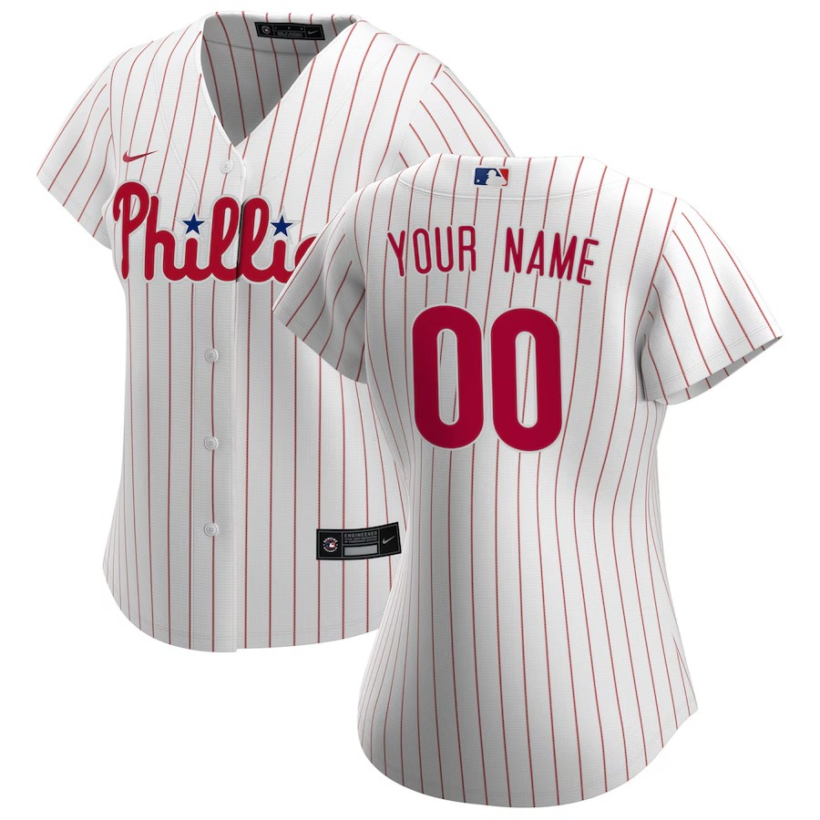 Women's Philadelphia Phillies Nike White Home Replica Custom Jersey - U-jersey