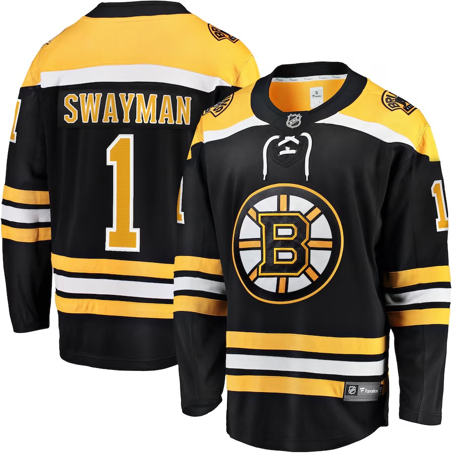 Men's Boston Bruins Jeremy Swayman Fanatics Black Home Breakaway Replica Jersey - U-jersey