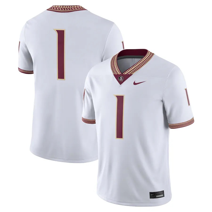 #1 Florida State Seminoles Nike Game Jersey - White - U-jersey