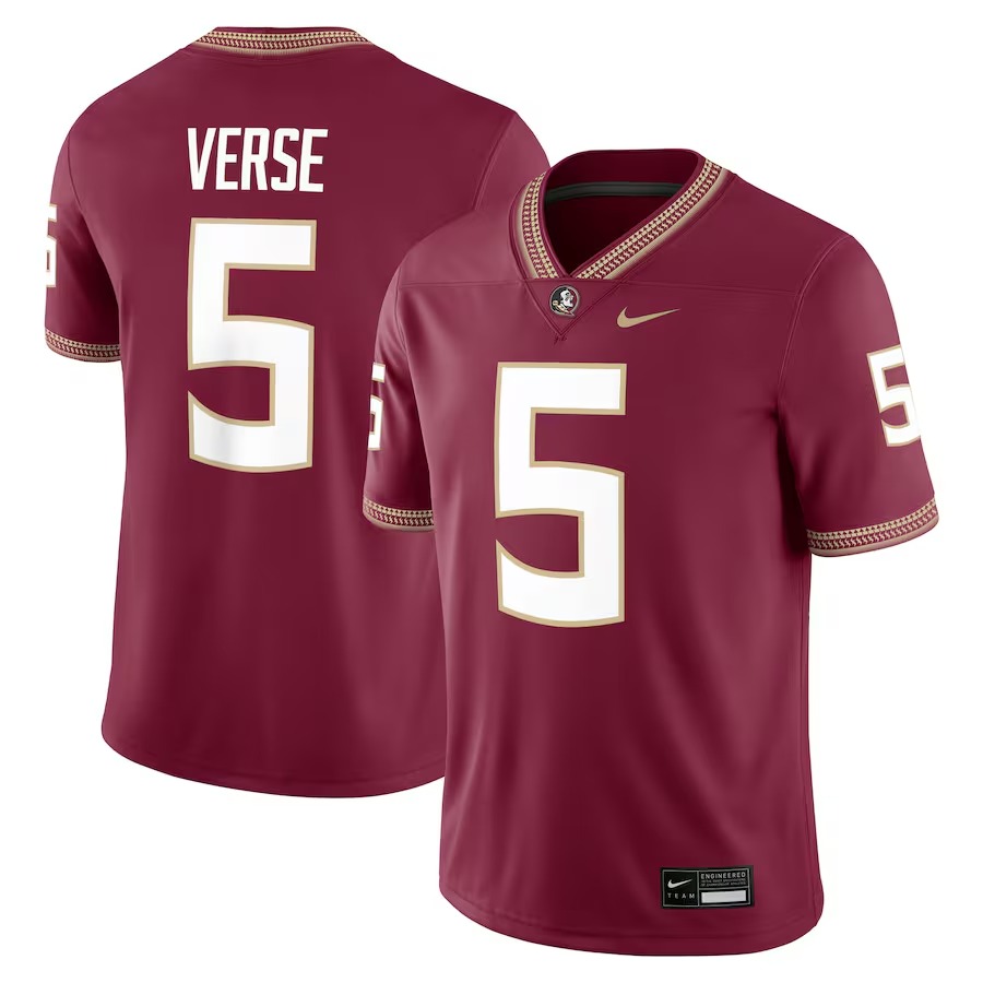 Men's Nike Jared Verse Garnet Florida State Seminoles Player Game Jersey - U-jersey
