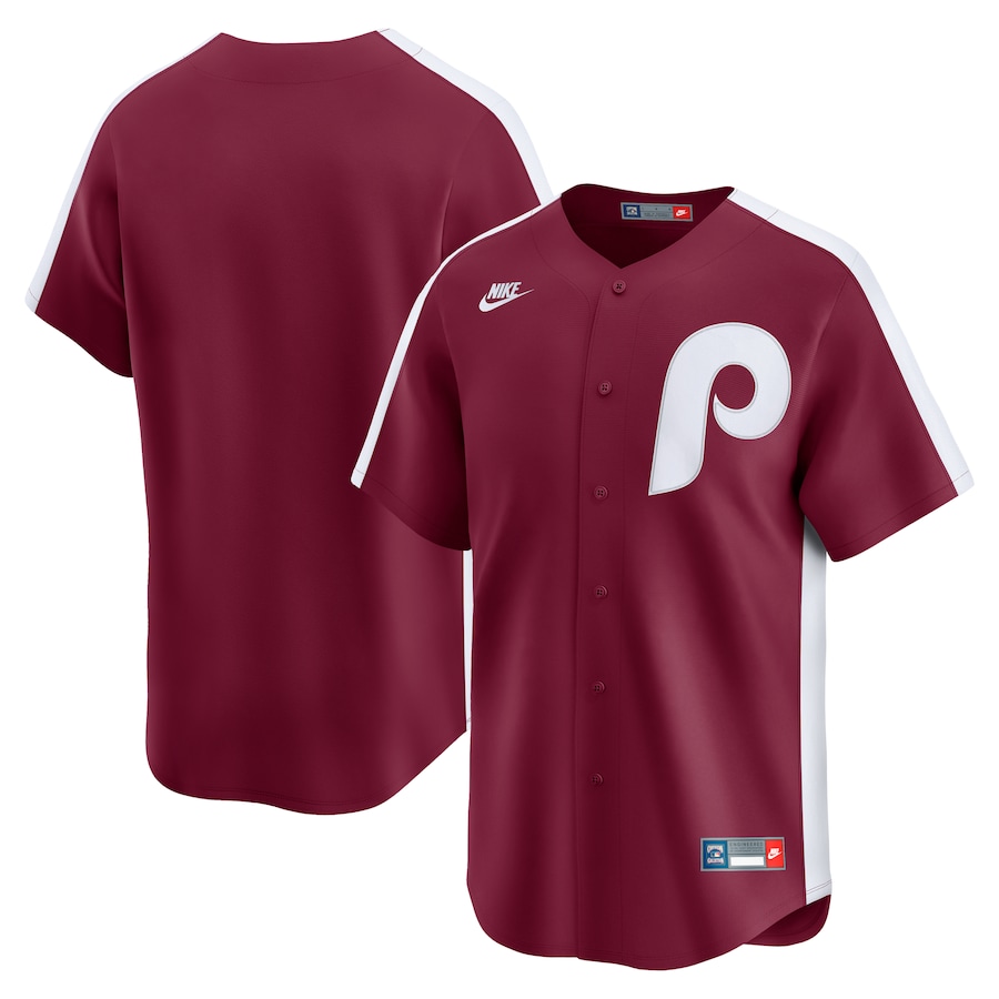 Men's Philadelphia Phillies Nike Maroon Throwback Cooperstown Collection Limited Jersey - U-jersey