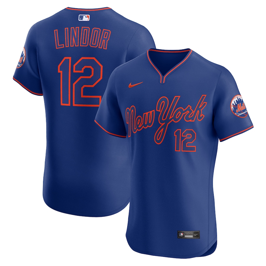 Men's New York Mets Francisco Lindor Nike Royal Alternate 2 Elite Jersey - U-jersey