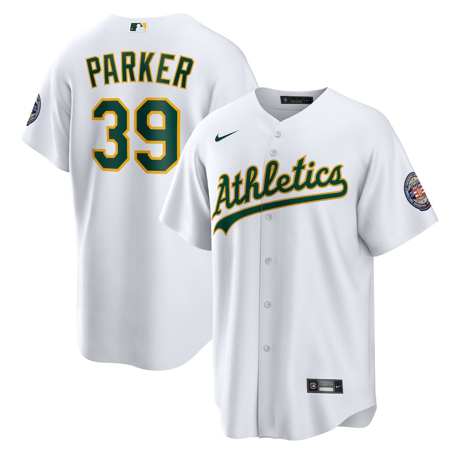 Men's Athletics Dave Parker Nike White 2025 Baseball Hall of Fame Name & Number Retired Replica Jersey - U-jersey