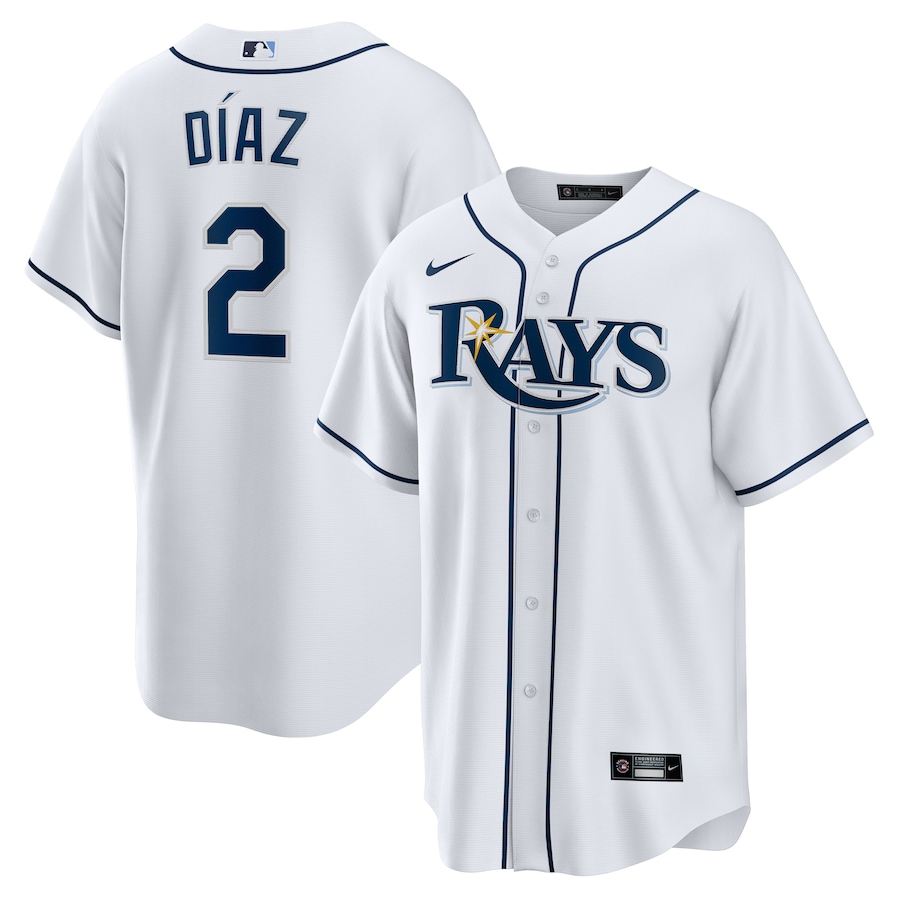 Men's Tampa Bay Rays Yandy Díaz Nike White Home Replica Player Jersey - U-jersey