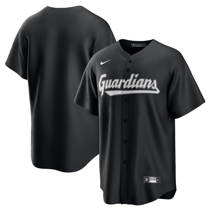Men's Cleveland Guardians Nike Black Lights Out Replica Jersey - U-jersey