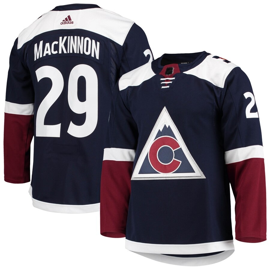Men's Colorado Avalanche Nathan MacKinnon adidas Navy Alternate Primegreen Authentic Pro Player Jersey - U-jersey