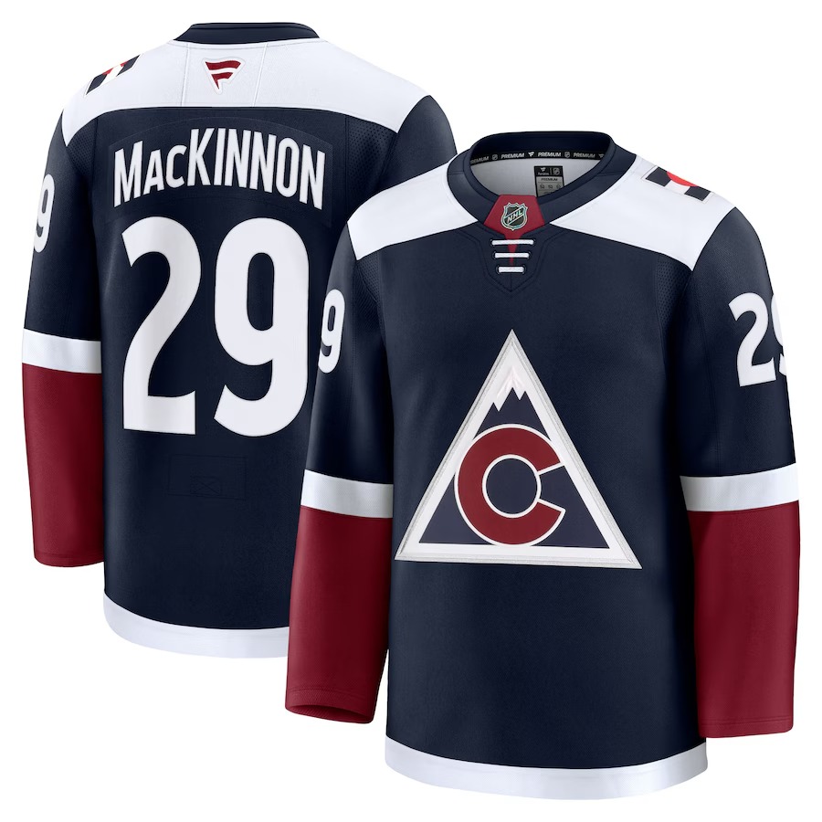Men's Colorado Avalanche Nathan MacKinnon Fanatics Navy Alternate Premium Jersey - U-jersey