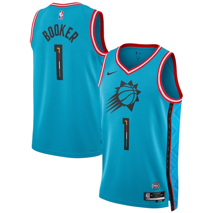 Unisex Phoenix Suns Devin Booker Nike Turquoise 2022/23 Swingman Jersey - City Edition - U-jersey