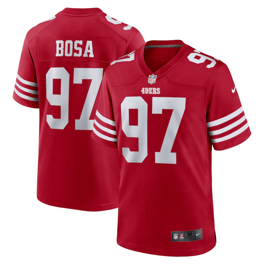 Men's San Francisco 49ers Nick Bosa Nike Scarlet Team Game Jersey - U-jersey