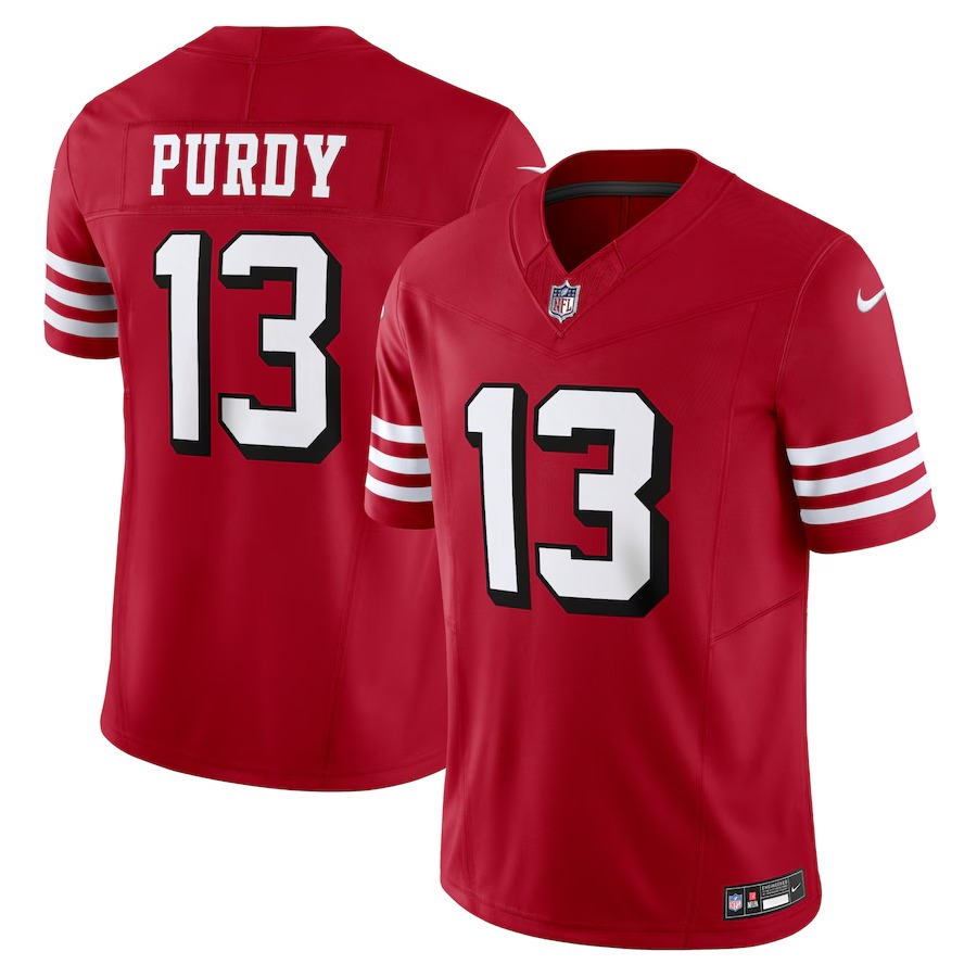Men's San Francisco 49ers Brock Purdy Nike Scarlet Vapor F.U.S.E. Limited Jersey - U-jersey