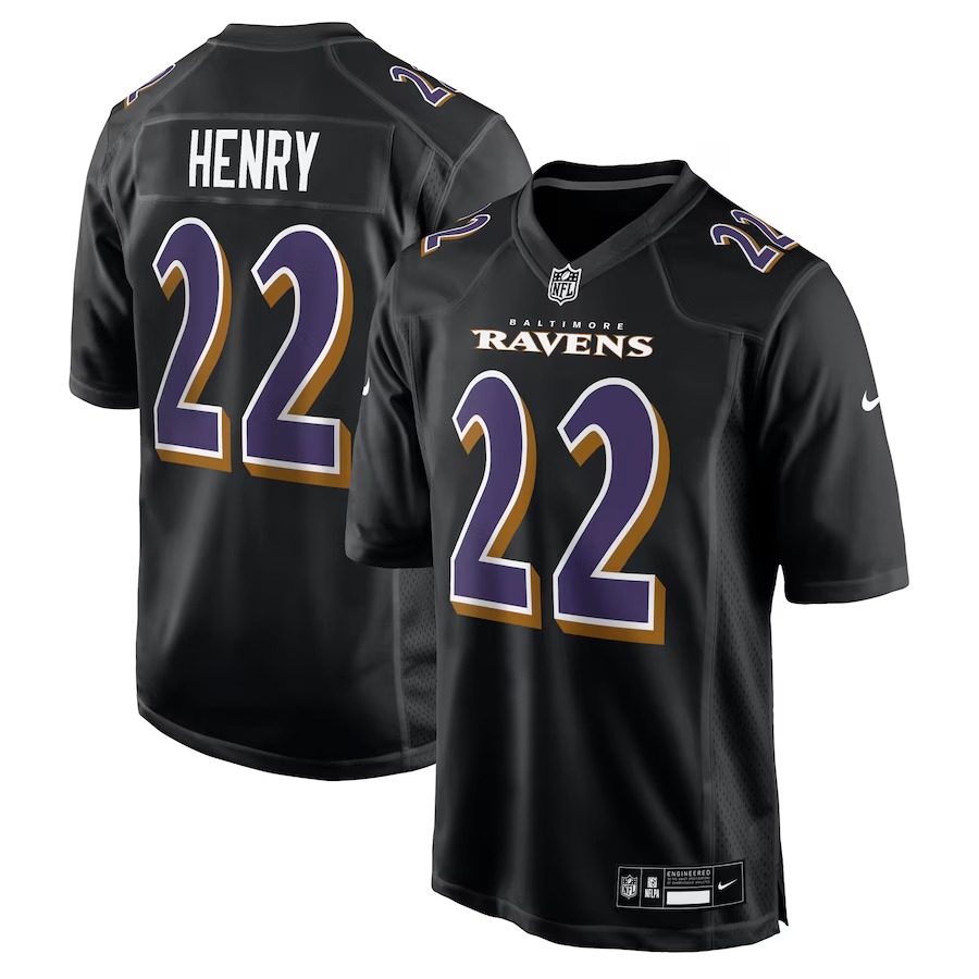 Men's Baltimore Ravens Derrick Henry Nike Carbon Black Fashion Jersey - U-jersey