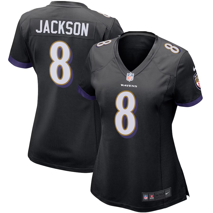 Women's Baltimore Ravens Lamar Jackson Nike Black Game Jersey - U-jersey