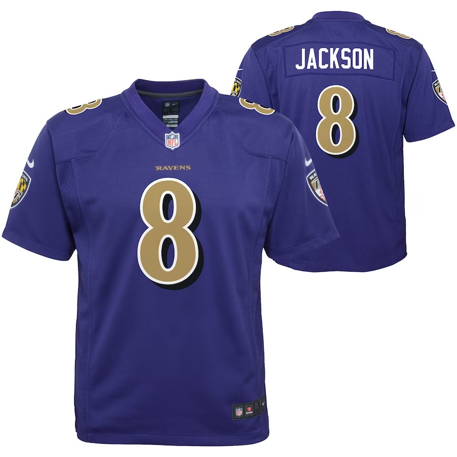 Youth Baltimore Ravens Lamar Jackson Nike Purple Game Jersey - U-jersey