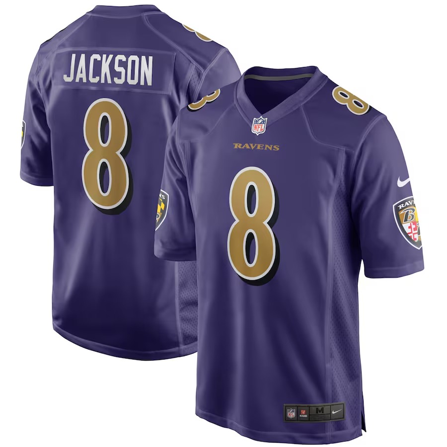 Men's Baltimore Ravens Lamar Jackson Nike Purple Alternate Game Jersey - U-jersey