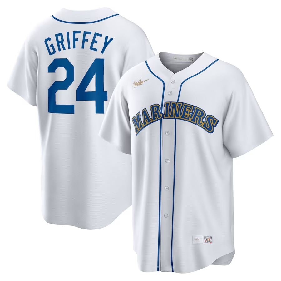 Men's Seattle Mariners Ken Griffey Jr. Nike White Home Cooperstown Collection Player Jersey - U-jersey