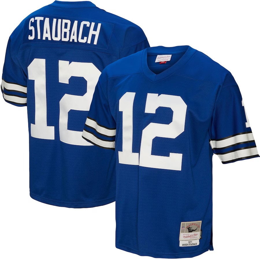 Men's Dallas Cowboys Roger Staubach Mitchell & Ness Royal Legacy Replica Jersey - U-jersey