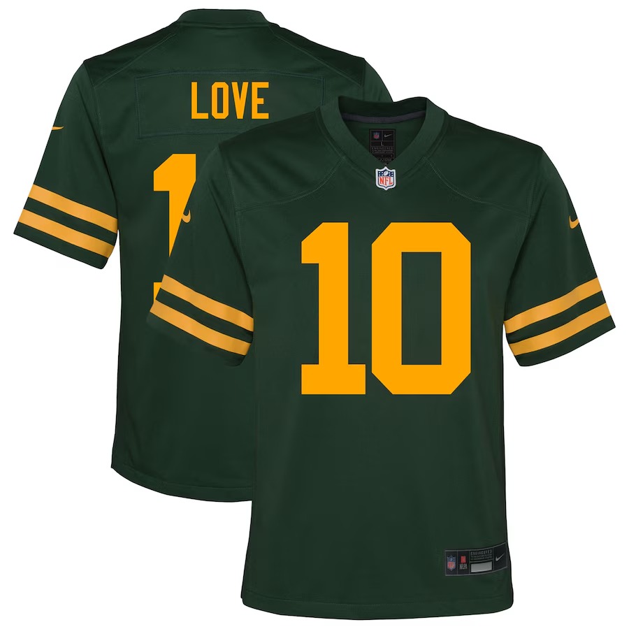Youth Green Bay Packers Jordan Love Nike Green Alternate Game Jersey - U-jersey