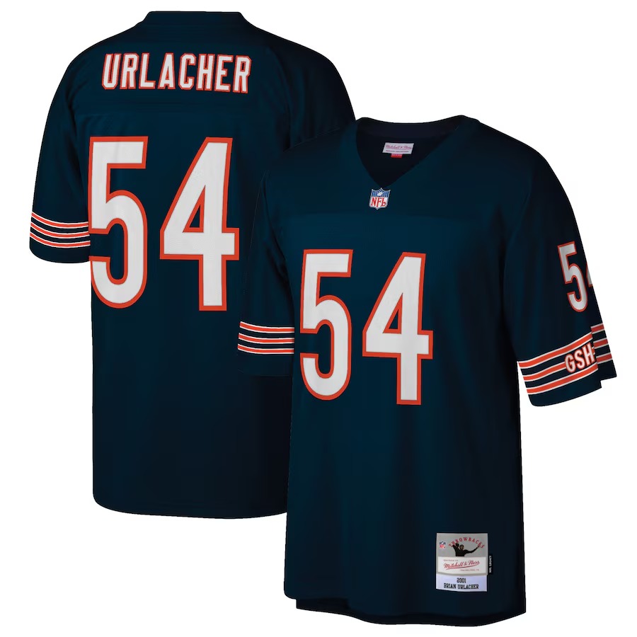Men's Chicago Bears Brian Urlacher Mitchell & Ness Navy Retired Player Legacy Replica Jersey - U-jersey