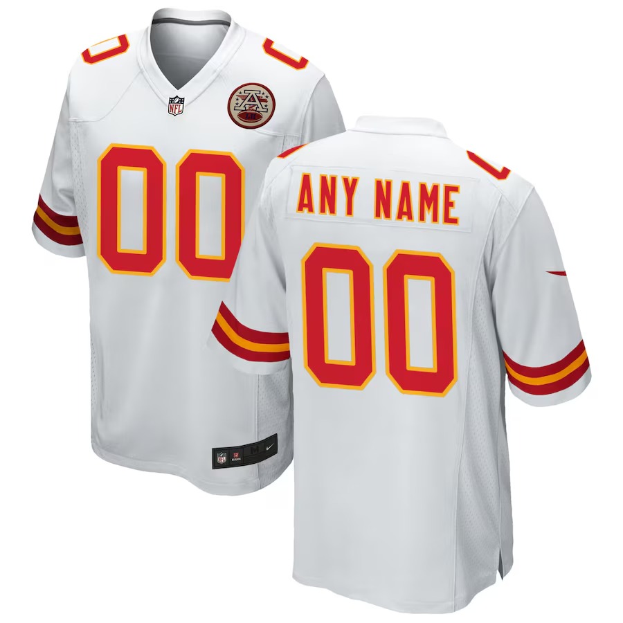 Men's Kansas City Chiefs Nike White Custom Game Jersey - U-jersey