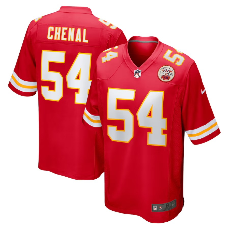 Men's Kansas City Chiefs Leo Chenal Nike Red Game Player Jersey - U-jersey