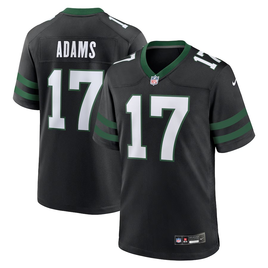 Men's New York Jets Davante Adams Nike Legacy Black Alternate Game Jersey - U-jersey