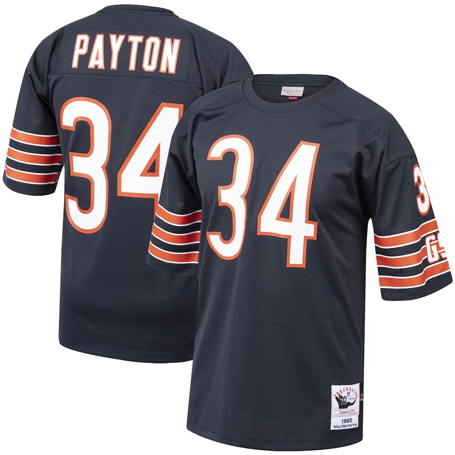 Men's Chicago Bears 1985 Walter Payton Mitchell & Ness Navy Authentic Throwback Retired Player Jersey - U-jersey