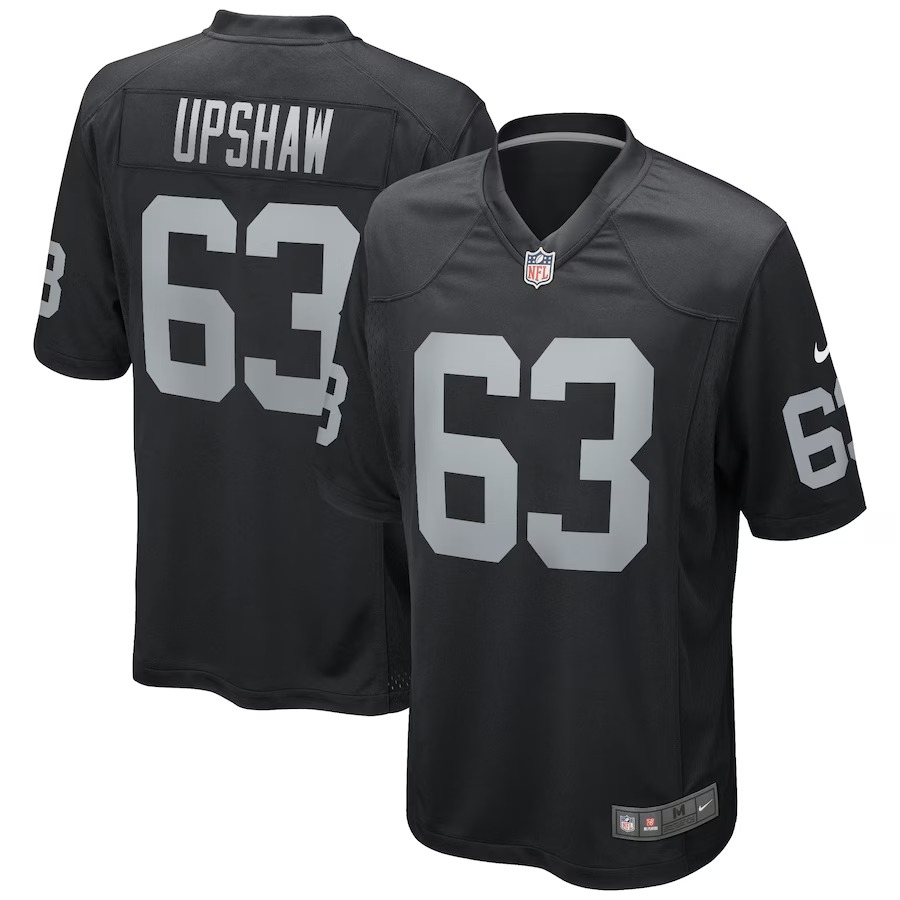 Men's Las Vegas Raiders Gene Upshaw Nike Black Game Retired Player Jersey - U-jersey