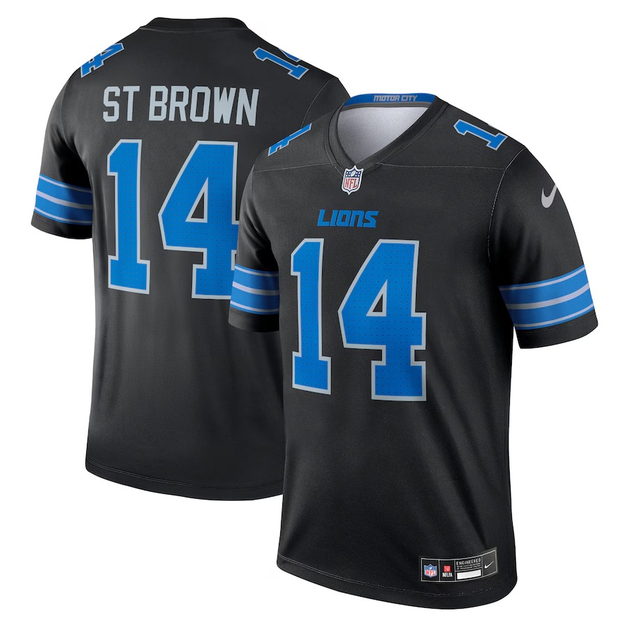 Men's Detroit Lions Amon-Ra St. Brown Nike Black Legend Jersey - U-jersey
