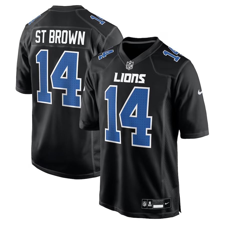 Men's Detroit Lions Amon-Ra St. Brown Nike Carbon Black Carbon Fashion Jersey - U-jersey