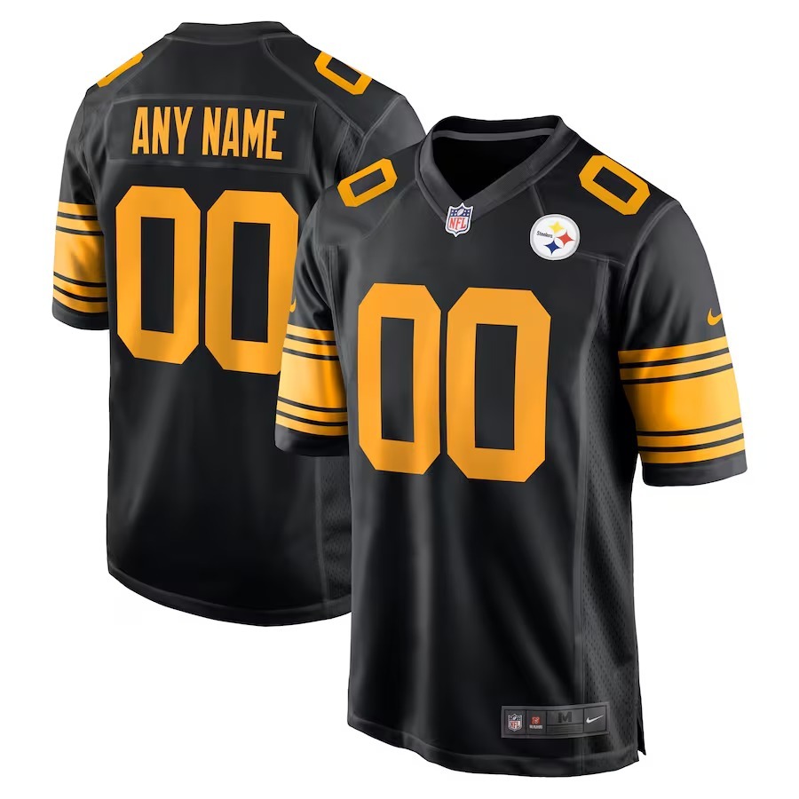 Men's Pittsburgh Steelers  Nike Black Alternate Custom Game Jersey - U-jersey