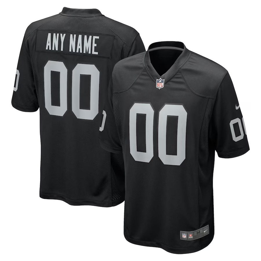 Men's Las Vegas Raiders Nike Black Custom Game Jersey - U-jersey