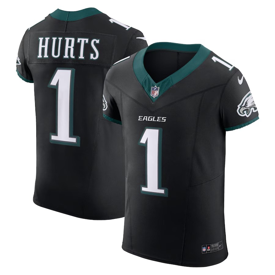Men's Philadelphia Eagles Jalen Hurts Nike Black Alternate Vapor F.U.S.E. Elite Jersey - U-jersey
