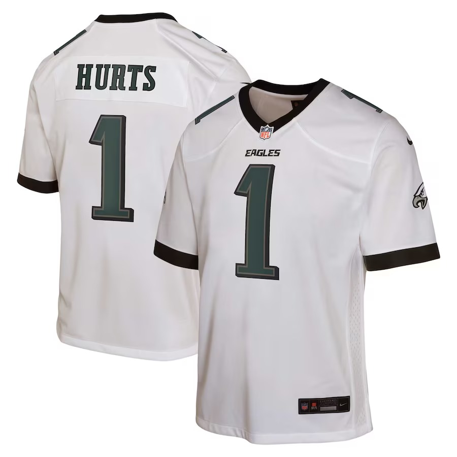 Youth Philadelphia Eagles Jalen Hurts Nike White Game Jersey - U-jersey