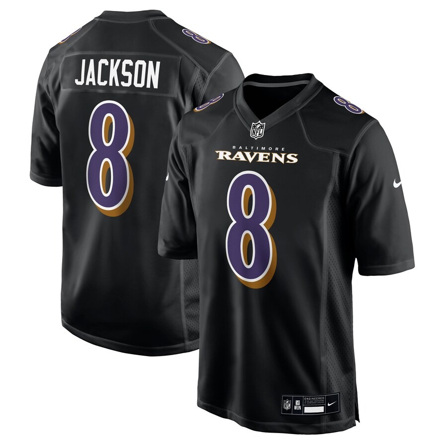 Men's Baltimore Ravens Lamar Jackson Nike Carbon Black Fashion Jersey - U-jersey
