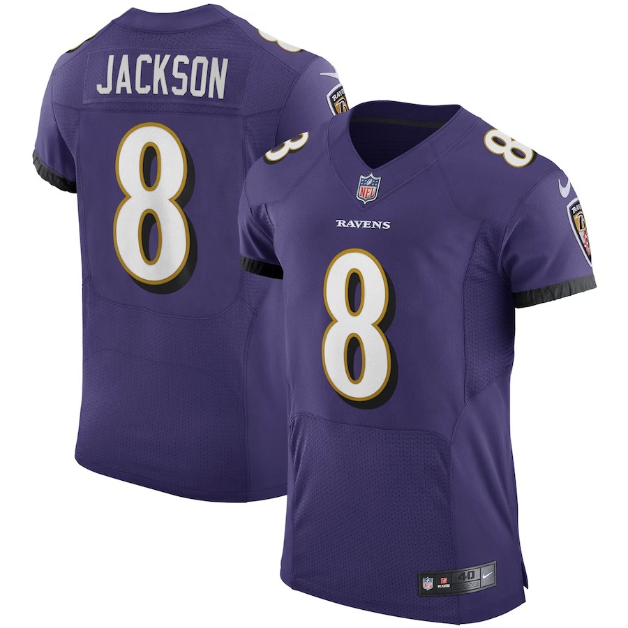 Men's Baltimore Ravens Lamar Jackson Nike Purple Vapor Elite Player Jersey - U-jersey